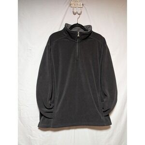 St. John's Bay Men's Black Quarter Zip Fleece Pullover‎ Size XXL